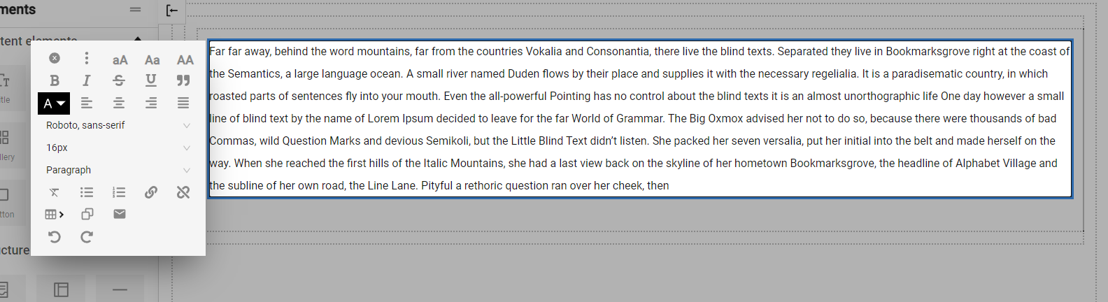 Content filling - Article element