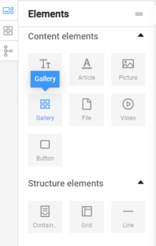 Gallery element